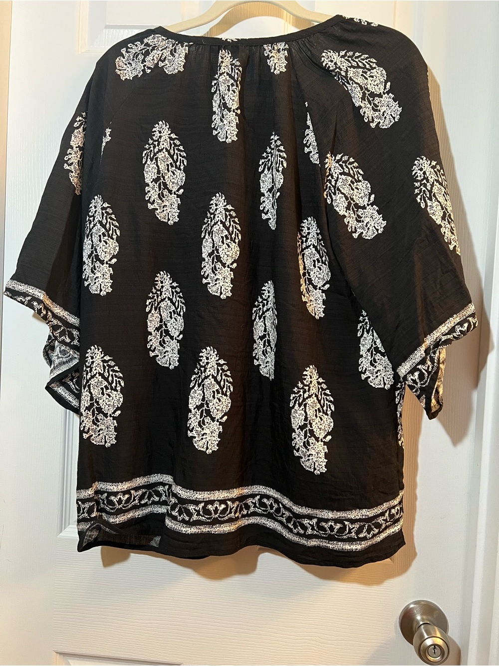 🦋 Black Bebonnie Boho Tunic Top with White Motifs size xlarge - Picture 5 of 5